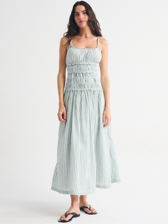 Abercrombie & Fitch Dresses & Skirts - Abercrombie & Fitch Light Mint Striped Smocked Maxi Dress Bra Free